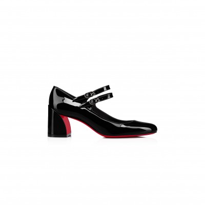 CHRISTIAN LOUBOUTIN MISS JANE 55 MM MARY JANES-PATENT CALF LEATHER-BLACK-WOMEN 1220145B439